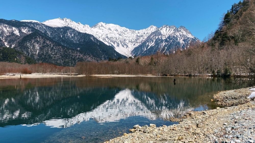 開山前の大正池