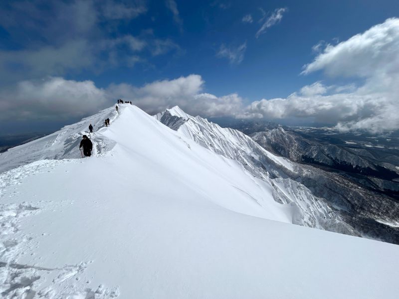 3月の伯耆大山での雪山登山